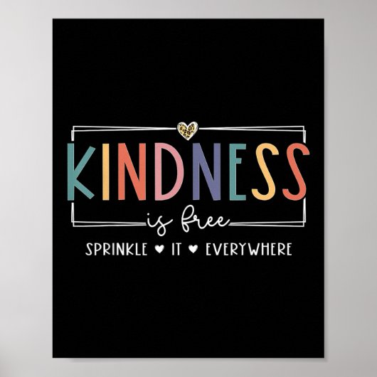 Vriendelijkheid is gratis Bestrooi het overal T-sh Poster (Voorkant)