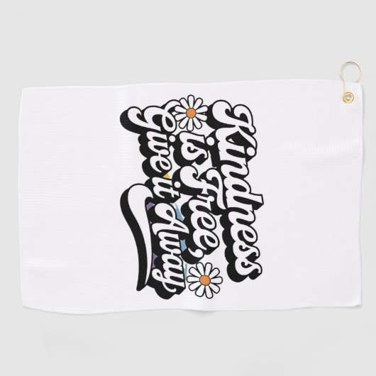 "Vriendelijkheid is gratis, geef het weg" Golfhanddoek (Horizontaal)