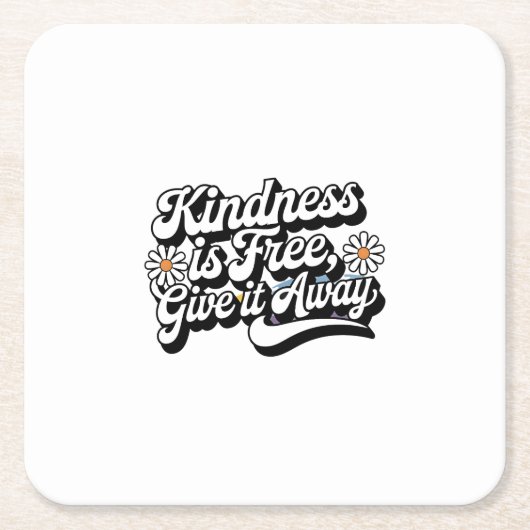 "Vriendelijkheid is gratis, geef het weg" Kartonnen Onderzetters (Voorkant)