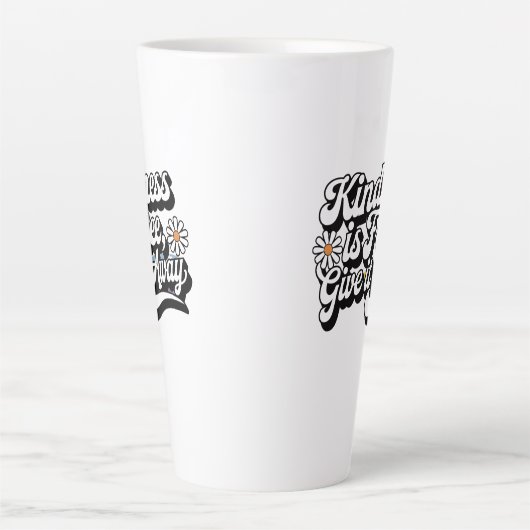 "Vriendelijkheid is gratis, geef het weg" Latte Mok (Voorkant)