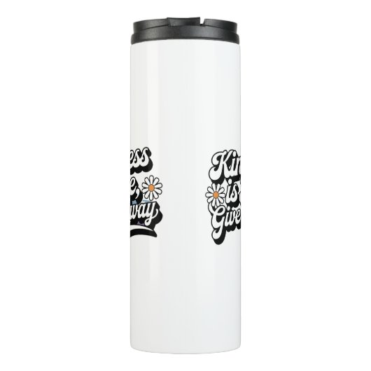 "Vriendelijkheid is gratis, geef het weg" Thermosbeker (Achterkant)