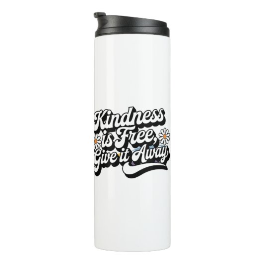 "Vriendelijkheid is gratis, geef het weg" Thermosbeker (Geroteerd rechts)