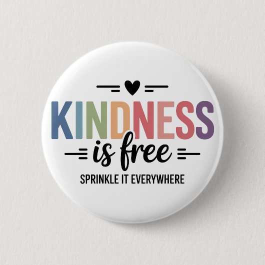Vriendelijkheid is gratis strooi het overal rond ronde button 5,7 cm (Voorkant)