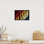 Vriendelijkheid is gratis, wees aardig poster (Keuken)