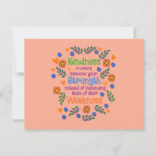 Vriendelijkheid is iemand je kracht lenen briefkaart