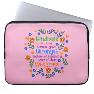 Vriendelijkheid is iemand je kracht lenen laptop sleeve