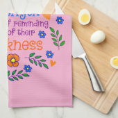 Vriendelijkheid is iemand je kracht lenen theedoek (Quarter Fold)