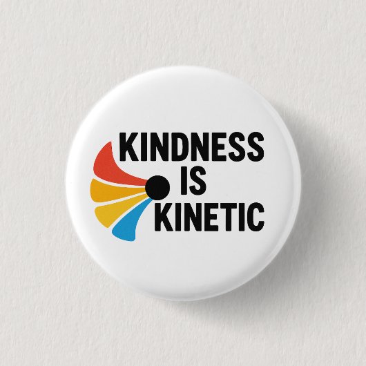 Vriendelijkheid is Kinetisch Ronde Button 3,2 Cm (Voorkant)
