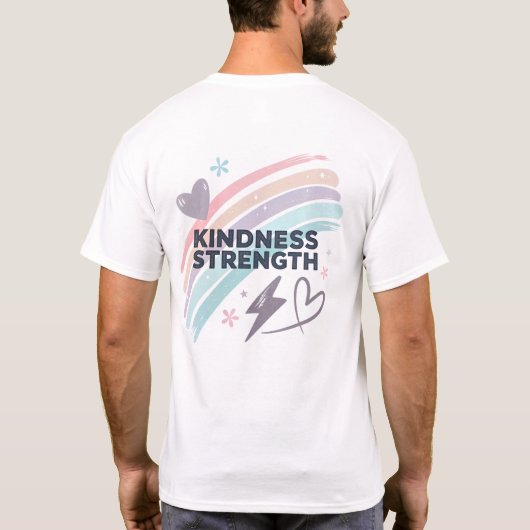Vriendelijkheid is kracht positief citaat minimali t-shirt (Achterkant)