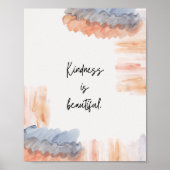 "Vriendelijkheid is mooi" Motivatie Waterverf Poster (Voorkant)