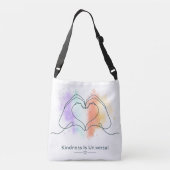 Vriendelijkheid Is Universeel Pride Hart Ontwerp Crossbody Tas (Achterkant)