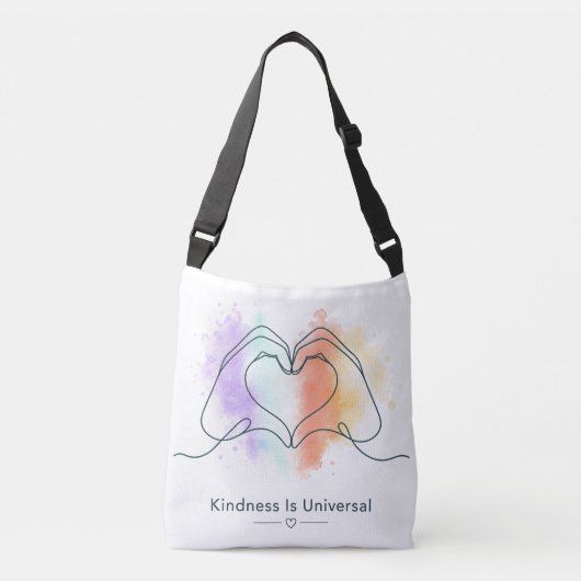 Vriendelijkheid Is Universeel Pride Hart Ontwerp Crossbody Tas (Voorkant)