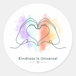 Vriendelijkheid is Universele Trots Hart Ontwerp Ronde Sticker