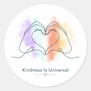 Vriendelijkheid is Universele Trots Hart Ontwerp Ronde Sticker