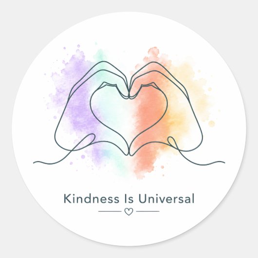 Vriendelijkheid is Universele Trots Hart Ontwerp Ronde Sticker (Voorkant)