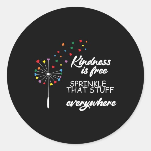 Vriendelijkheid is vrij om overal spullen te stroo ronde sticker (Voorkant)