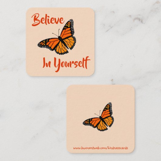 Vriendelijkheid Kaart: "Geloof in jezelf" Kaarten Vierkante Visitekaartje (Voorkant / Achterkant)