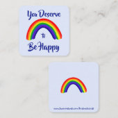 Vriendelijkheid Kaart: "Je verdient het om gelukki Vierkante Visitekaartje (Voorkant / Achterkant)