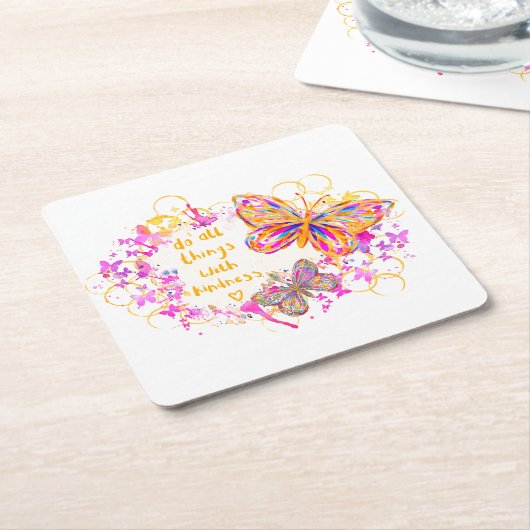 Vriendelijkheid  kartonnen onderzetters (Schuin)