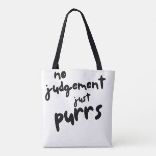 Vriendelijkheid Katachtige Charme Zwarte Typografi Tote Bag