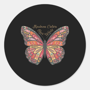 Vriendelijkheid kleurt onze wereld Inspirerend quo Ronde Sticker