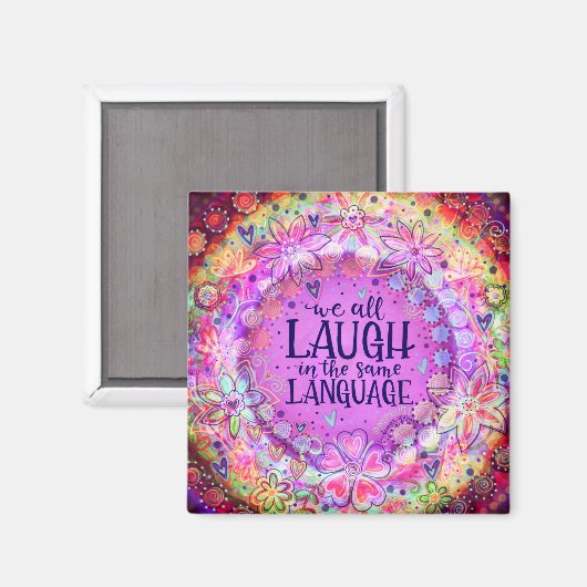 vriendelijkheid leuk lachen dezelfde taal magneet (Voorkant / Achterkant)