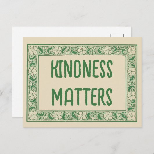 Vriendelijkheid Maakt  Groen en Cream Flower Ar Briefkaart (Voorkant / Achterkant)