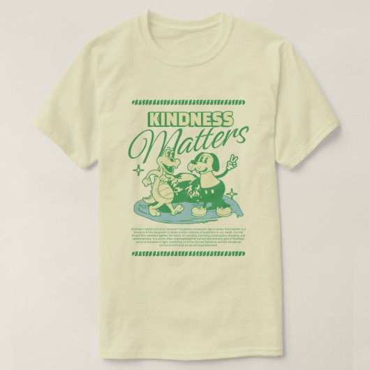 Vriendelijkheid Maakt Retro  Hond en Krokodil T-shirt (Design voorkant)
