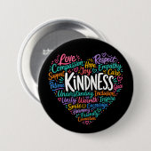Vriendelijkheid, mededogen, empathie en respect ronde button 7,6 cm (Voorkant /achterkant)