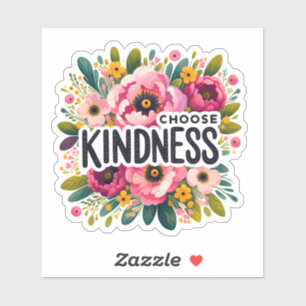 Vriendelijkheid omarmen door levendige bloemenkuns sticker