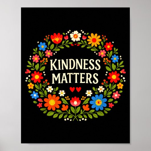 Vriendelijkheid Positief Bericht Bloem Kunst Inspi Poster (Voorkant)