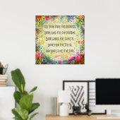 vriendelijkheid Quote Floral Inspirivity Poster (Thuiskantoor)