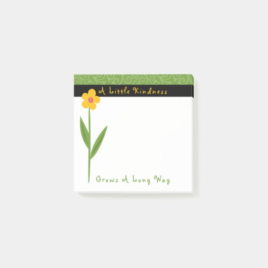Vriendelijkheid Quote Geel Bloemen Inspirerend 3 x Post-it® Notes (Voorkant)