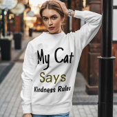 Vriendelijkheid Regels Cat Quote Modern Schattige  Trui