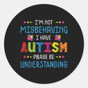 Vriendelijkheid Ribbon Hart Autisme Bewustzijn _6 Ronde Sticker