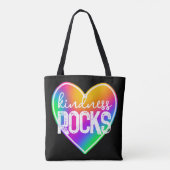 Vriendelijkheid Rocks Rainbow Heart Tote Bag (Achterkant)