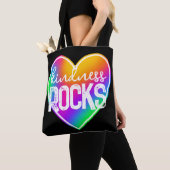 Vriendelijkheid Rocks Rainbow Heart Tote Bag (Dichtbij)