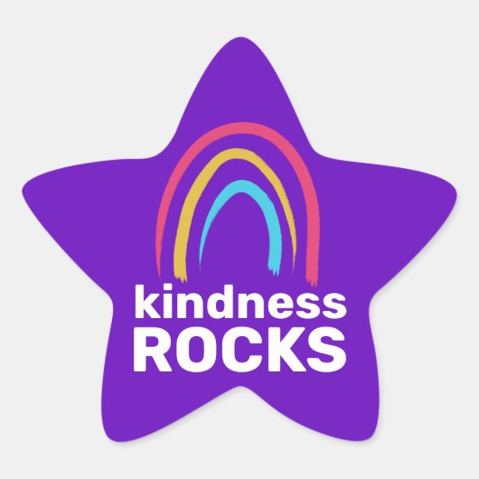 Vriendelijkheid Rocks Rainbow Star Stickers (Voorkant)