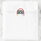 Vriendelijkheid Rocks Regenboog Ronde Sticker (Tas)