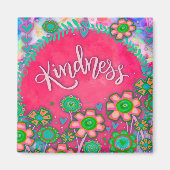 Vriendelijkheid Roze Bloemen Inspirerend  Wees vri Magneet (Voorkant)