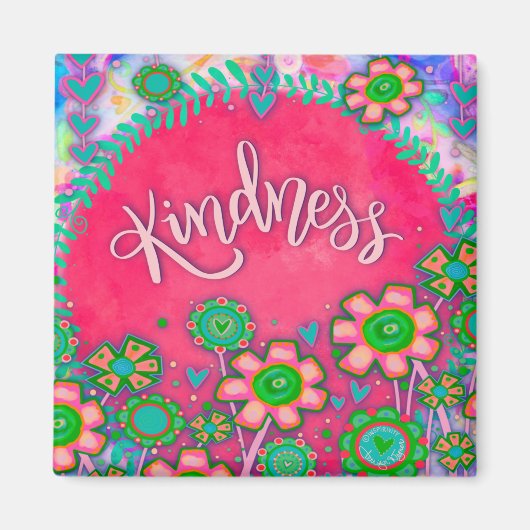 Vriendelijkheid Roze Bloemen Inspirerend  Wees vri Magneet (Voorkant)