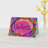 Vriendelijkheid Roze Bloemen Whimsical Inspirerend Kaart (Gele Bloem)