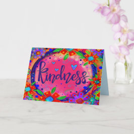 Vriendelijkheid Roze Bloemen Whimsical Inspirerend Kaart