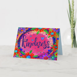 Vriendelijkheid Roze Bloemen Whimsical Inspirerend Kaart