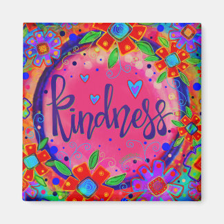 Vriendelijkheid Roze Kleurrijke Floral Inspirivit Magneet