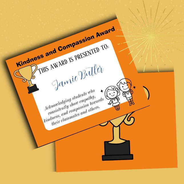 Vriendelijkheid School klasse award certificaat le (Kindness award)