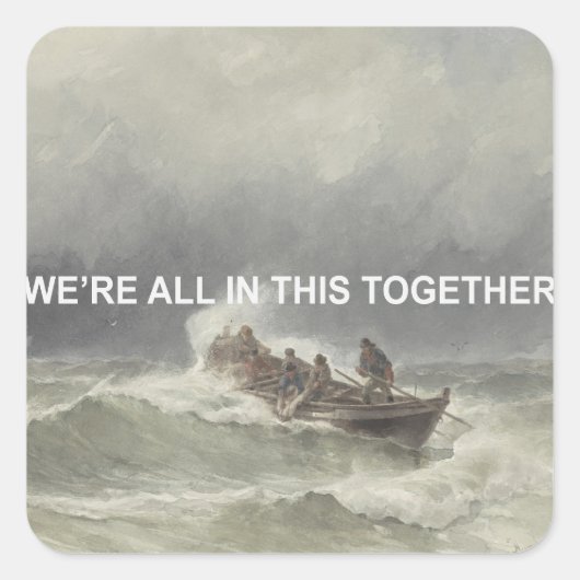 Vriendelijkheid Tekst Quote + Zeegezicht Waterver Vierkante Sticker (Voorkant)