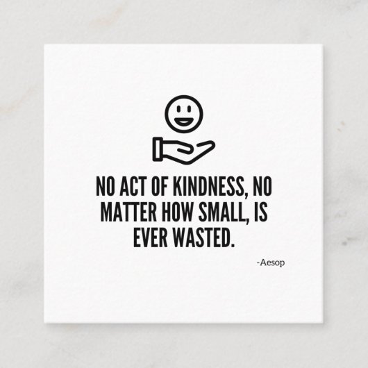 vriendelijkheid vierkante visitekaartje (Voorkant)