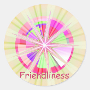 Vriendelijkheid (Virtue sticker) Ronde Sticker