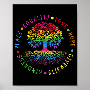 Vriendelijkheid Vrede Gelijkheid Liefde Hoop Diver Poster